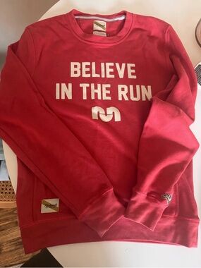 Tracksmith Red "Believe In The Run" Crewneck Sweatshirt